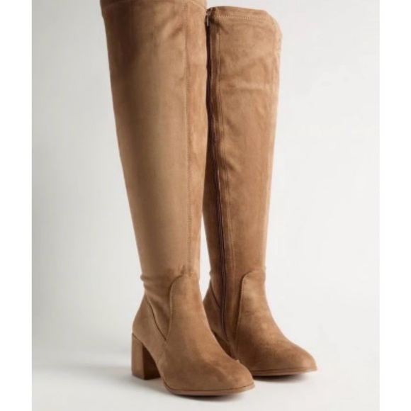 torrid Shoes - Elegant Tan Knee-High Torrid Wide Calf Boot